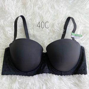 NWOT aerie black strapless bra 40C